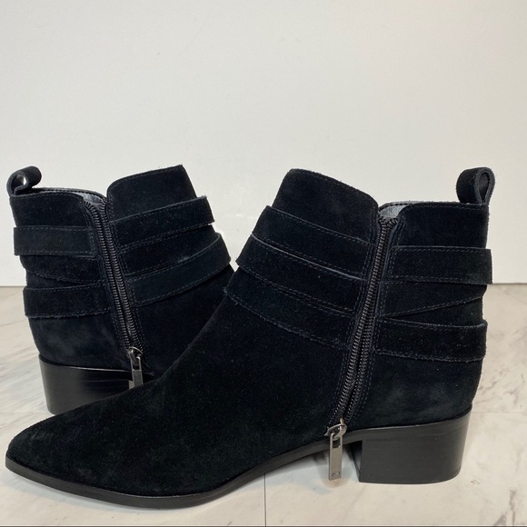 Marc Fisher Western Buckle Black Suede Bootie 6M - Picture 6 of 15